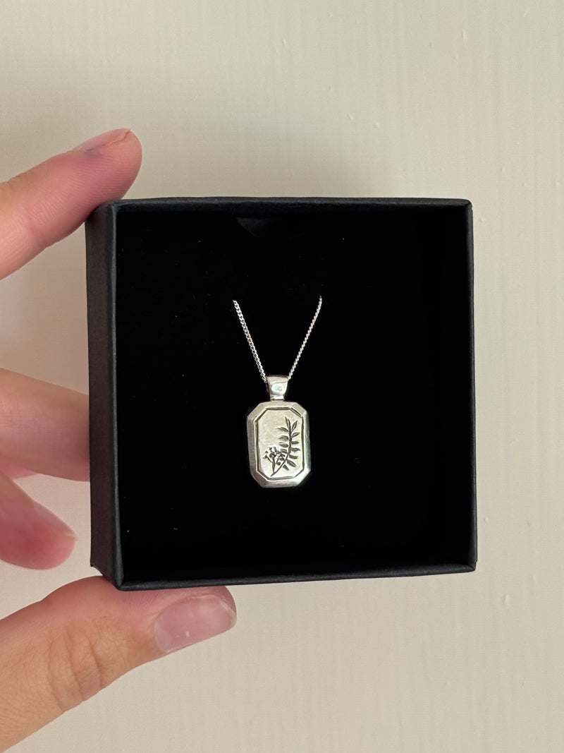 bespoke rowan leaf silver necklace