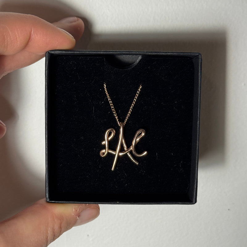 custom 3D monogram necklace