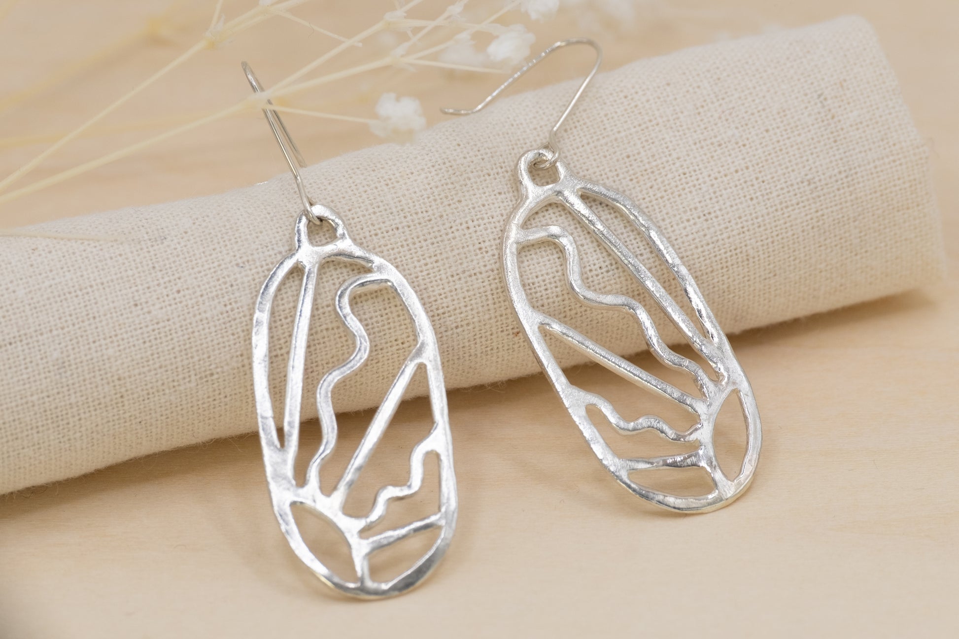 silver sunbeam earrings