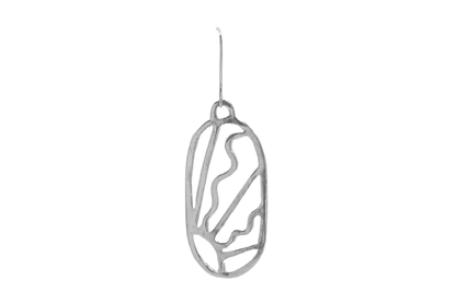 a large art deco sunbeam pendant earring in silver